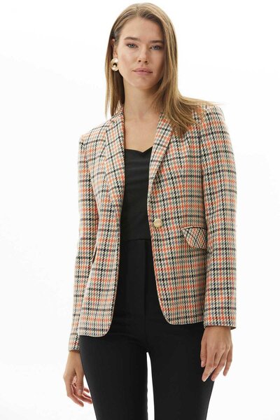 Genel Markalar Erkek Yaka Tek Düğme Kazayağı Ceket / ORANJ