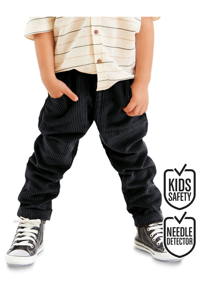 Denokids Elastické kalhoty pro chlapce z manšestru v tmavě modré barvě