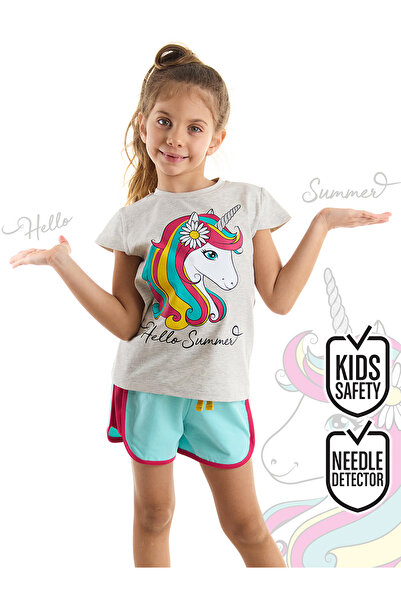 MSHB&G Set de pantaloni scurți pentru fete cu unicorn floral