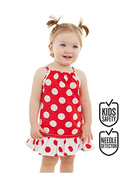 Denokids Red Polka Dot Summer Dress for Baby Girl - Strappy