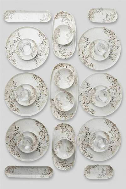 İpek Porselen 6 Kişilik 29 Parça Toledo Porselen Kahvaltı Takımı Elıt– Şık Ka...