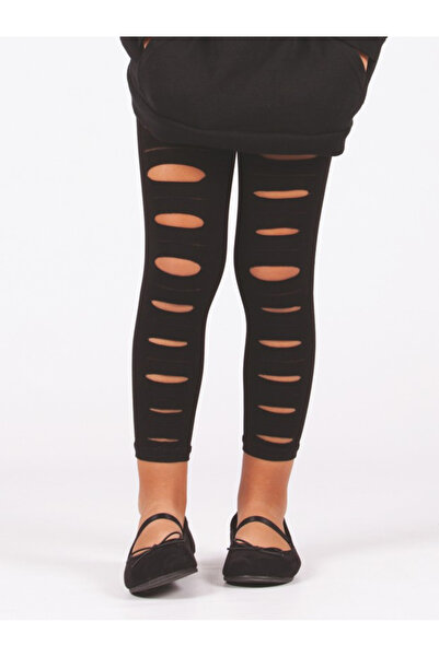 Denokids بنطلون ضيق أسود ممزق للفتيات