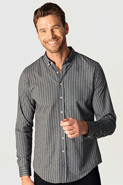 Tudors Slim fit Košulja sa dugim rukavima i kopčanim ovratnikom Pamuk Pakovan...