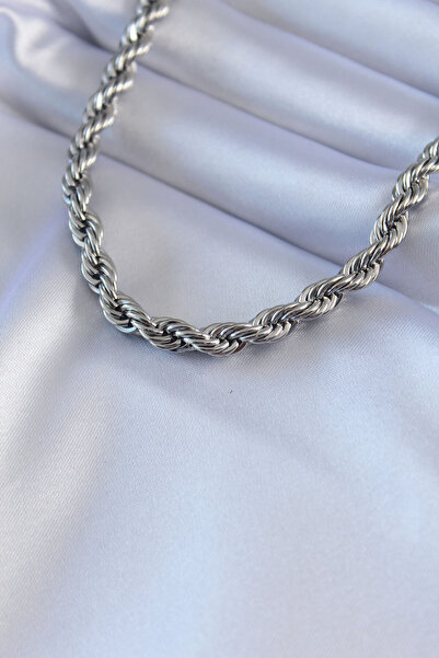 Skygo 316L Steel Silver Color Twist Model 45 cm Women's Necklace - TJ-BKO7588