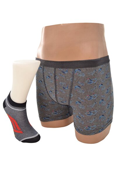 Flora Boy's Combed Boxer Cotton Socks Combination Set