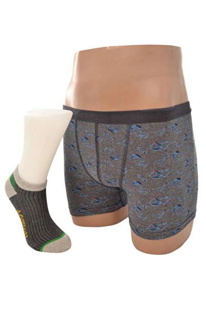 Flora Boy's Combed Boxer Cotton Socks Combination Set