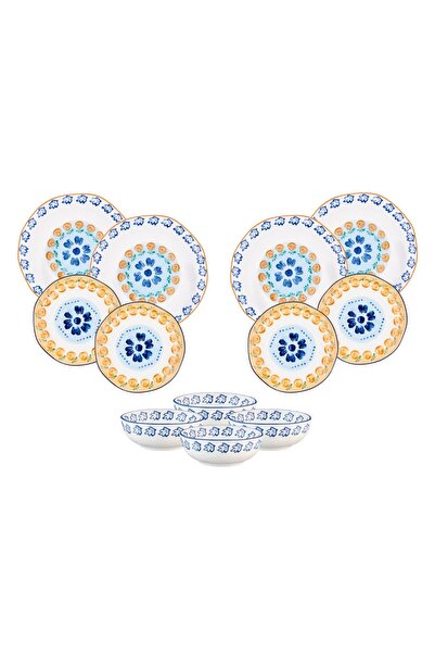 BJORN Essential 12-piece dinner service, for 4 people, Napoli Citrus, hand-pa...