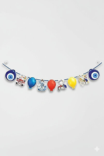 mypartyready Sünnet Kutlama Dekoratif Nazar Boncuklu Karton Süsleme Sünnet Dü...