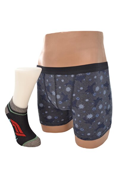 Flora Boy's Combed Boxer Cotton Socks Combination Set