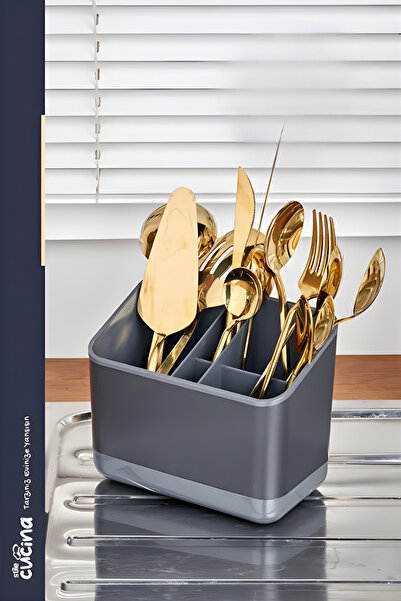 Stile Cucina سطح كونترتوب أنثراسايت - مع حجرة عملية وشوكة ملعقة ومجفف سكاكين