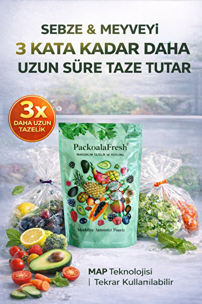 Packoala PackoalaFresh Modifiye Atmosfer Poşeti (MAP) | Sebze Meyve Saklama |...