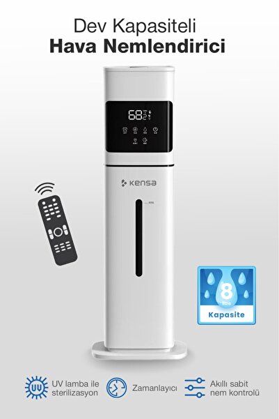 Kensa Uzaktan Kumandanlı Hava Nemlendirici 8L – Dokunmatik, Zaman Ayarı, Sessiz