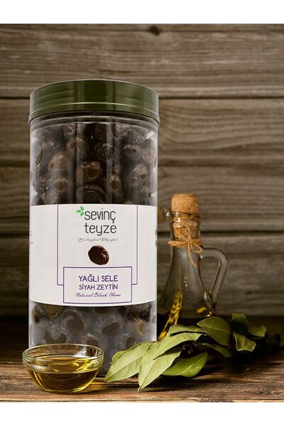 Organik Teyze Sevinç Teyze Yağlı Sele Siyah Zeytin 1 Kg