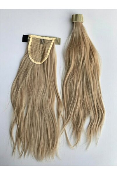Zeysum Küllü Sarı Renk Düz At Kuyruğu Cıtçıtlı Saç Postiş Takma Saç 60 Cm Isı...