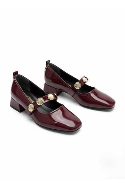 LOVE SHINE حذاء جينا النسائي ذو المقدمة المسطحة والمشبك، تصميم عصري وأنيق بتف...