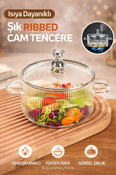 Berdina Home وعاء بوروسيليكات مقاوم للحرارة سعة 1500 مل - تصميم بسيط على شكل ...