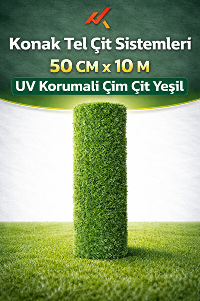 Konak Tel Çit Aksaray 50 cm x 10 Metre Yeşil Tel Örgü Bahçe Çim Çiti Teli UV ...