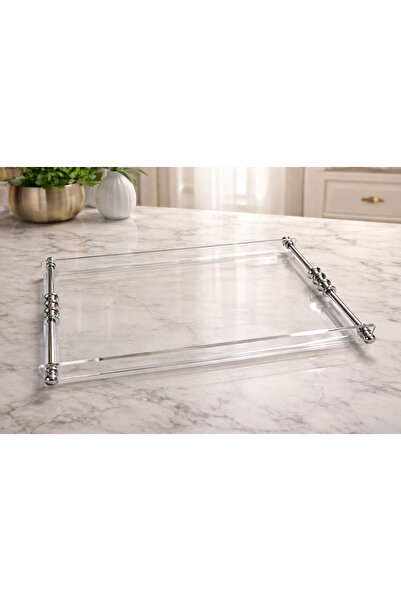 innossa pleksi dekorasyon Gümüş Pirinç Kaplama Kulplu Pleksi 6 Kişilik Boyutu...