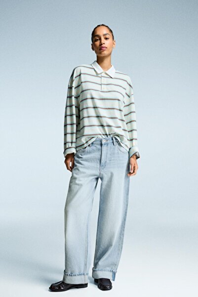 Bershka Baggy fit, katlamalı paça jean