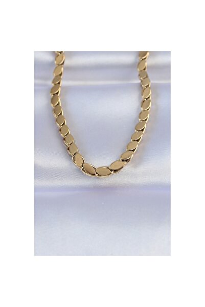 Skygo قلادة موديل الشعير من الفولاذ باللون الذهبي 316L - TJ-BKO8748