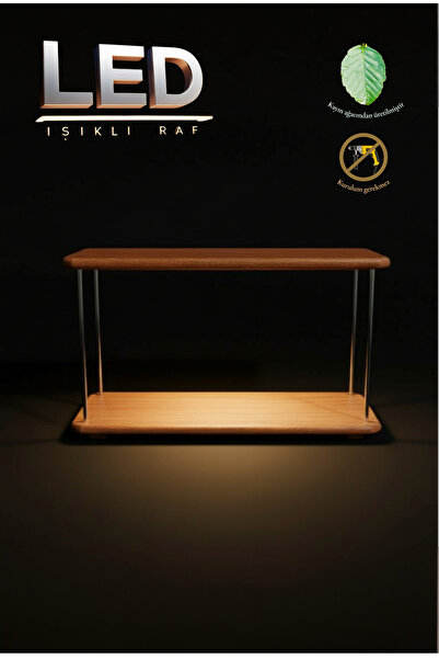 zuhruf Led ışıklı dekoratif kayın ağacı tezgah üstü raf