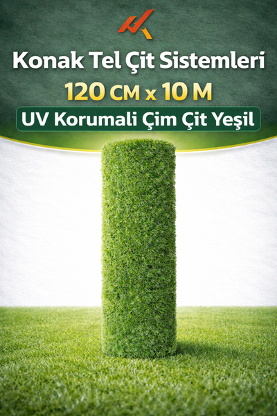 Konak Tel Çit Aksaray 120 cm x 10 Metre Yeşil Tel Örgü Bahçe Çim Çiti Teli UV...