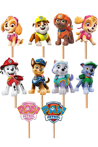 NEBA DESİGN Doğum Günü Figür Cupcake Pasta Üzeri kürdanlı ( blue cars paw)