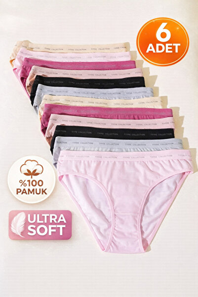 Meyzz Günlük Ultra Rahat Soft Kadın Bikini Külot 6'Lı