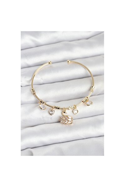 Skygo Swan Charmed Gold Color Women's Bracelet - Tj-Bb8035