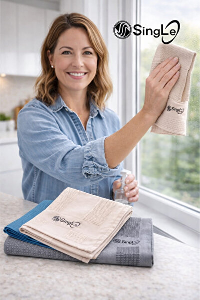 Single 3-Piece Microfiber Glass Cloth - Kitchen Fiber Cloth (40 X 60 cm)