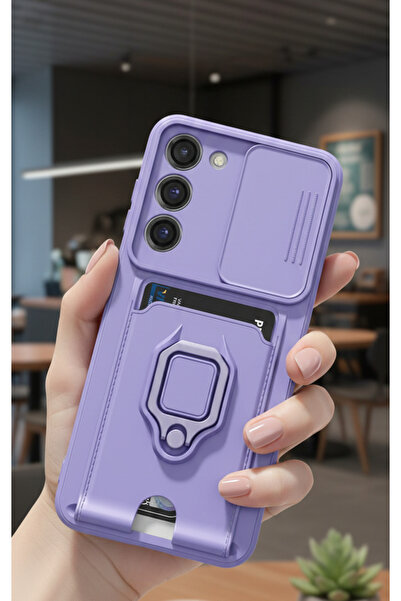 AQUA AKSESUAR Samsung Galaxy S23 Plus Uyumlu Kılıf Lüx Tasarım Yüzüklü +İpli ...