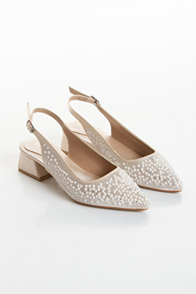 muhhu moda Detaliu perlat, toc de 3 centimetri, material satinat, pantofi de ...