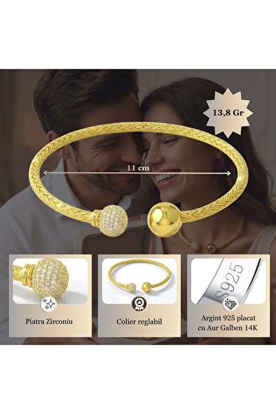 Sentivo Colier Choker Argint 925, Placat cu Aur 14k, pietre Zirconiu Premium, Bijuterie Ideala Dama