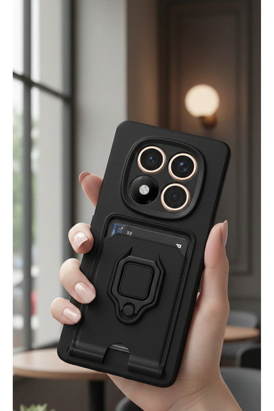 Hatreds Xiaomi Redmi Note 14 Pro 5G Kılıf Kamera Sürgülü Kartvizitli Kartlıkl...