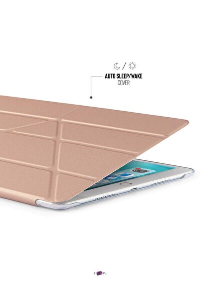 Fuchsia Galaxy Tab S6 Lite Sm P610 10.4" ile Uyumlu Kalem Bölmeli Standlı Tri Folding Tablet Kılıfı