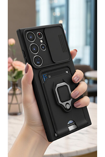 Hatreds Samsung Galaxy S25 Ultra Kılıf Lüx Tasarım Yüzüklü +İpli Lens Korumal...