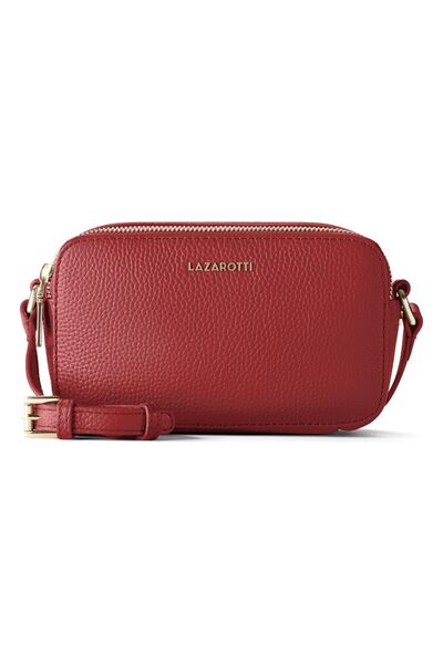 Lazarotti Bologna Leather Umhängetasche Leder Double-Zip 18 cm