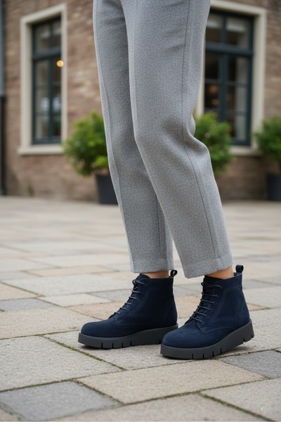 Mammamia Renkli Kadın Bağcıklı Bot - Kumaş Kıyafetlere Uyumlu - D25KB-4065-LX