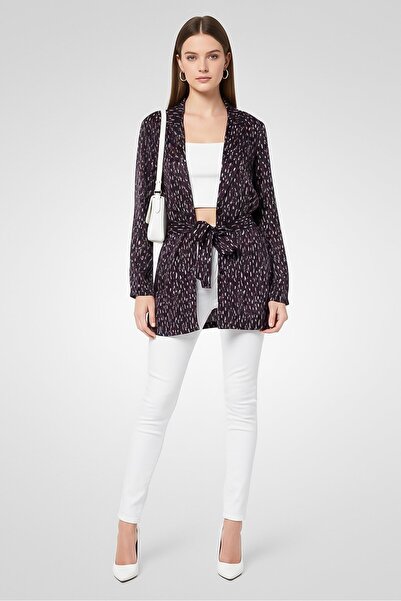 Scotch & Soda Women Regular Fit Allover Print Casual Blazer, Multicolor