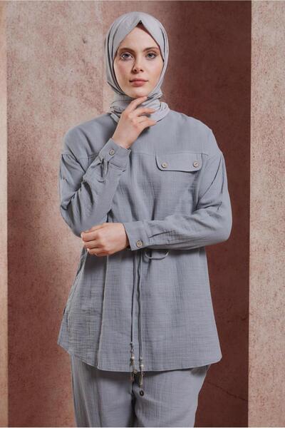 Alvina BELİ BÜZGÜLÜ PANTOLONLU TAKIM 44425