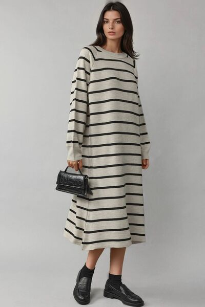 Hiccup Φόρεμα με μακρυμάνικο ριγέ πλεκτό MY FASHION