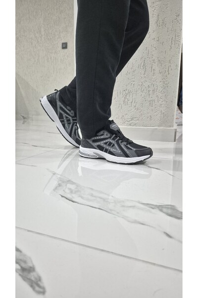 Wickers Siyah Cilt Beyaz Köpük-TPU Taban Erkek Spor Ayakkabı