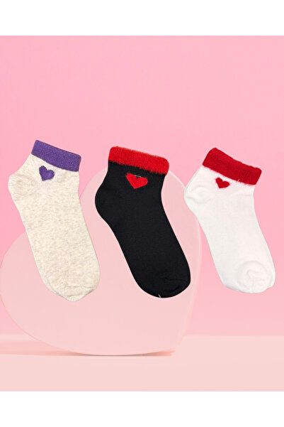 Elora Комплект три чифта дамски чорапи Plush Heart (специален подарък за люби...