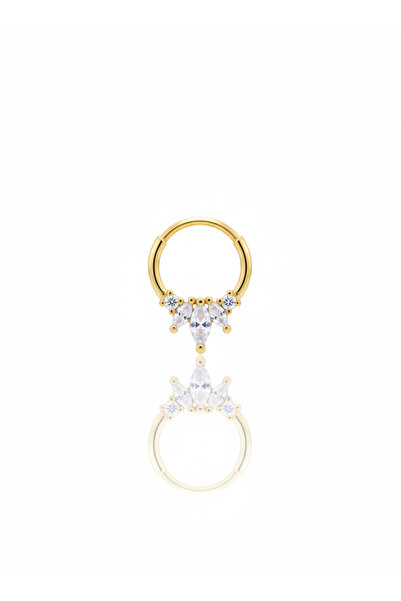 Siminkari 925 Ayar Gümüş Üzerine Mikron Altın Kaplama Lotus Model Taşlı Halka...