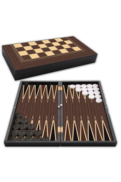 Star Oyun Aletleri طقم داما تافلا مطلي بقشرة خشب الجوز بلاتينيوم