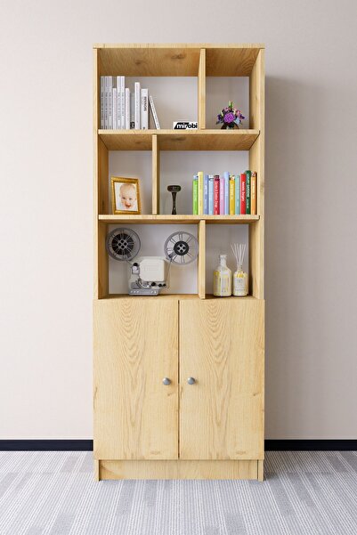 Mirobi Torfa 2 Kapaklı 6 Bölmeli Dekoratif Kitaplık Çam