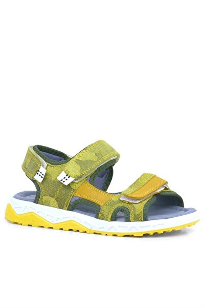 Rakerplus Genuine Leather Yellow Velcro Children's Sandals Shoes