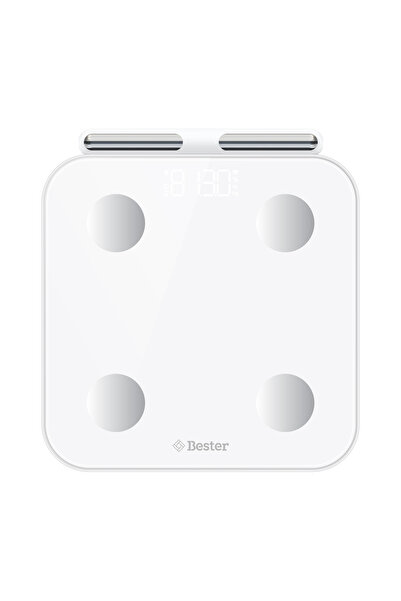 Bester BS7230 8 Elektrotlu Akıllı Tartı – Kompakt Tasarım, LED Ekran, 56 Vücu...