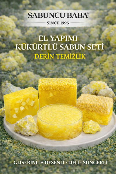 SABUNCU BABA El Yapımı Kükürtlü Sabun Seti | 4’lü Set