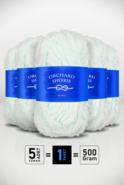 Orchard Sherrie أكوا بلو - عبوة من 5 قطع - 100 جرام/60 متر - خيوط فرو الأرانب...